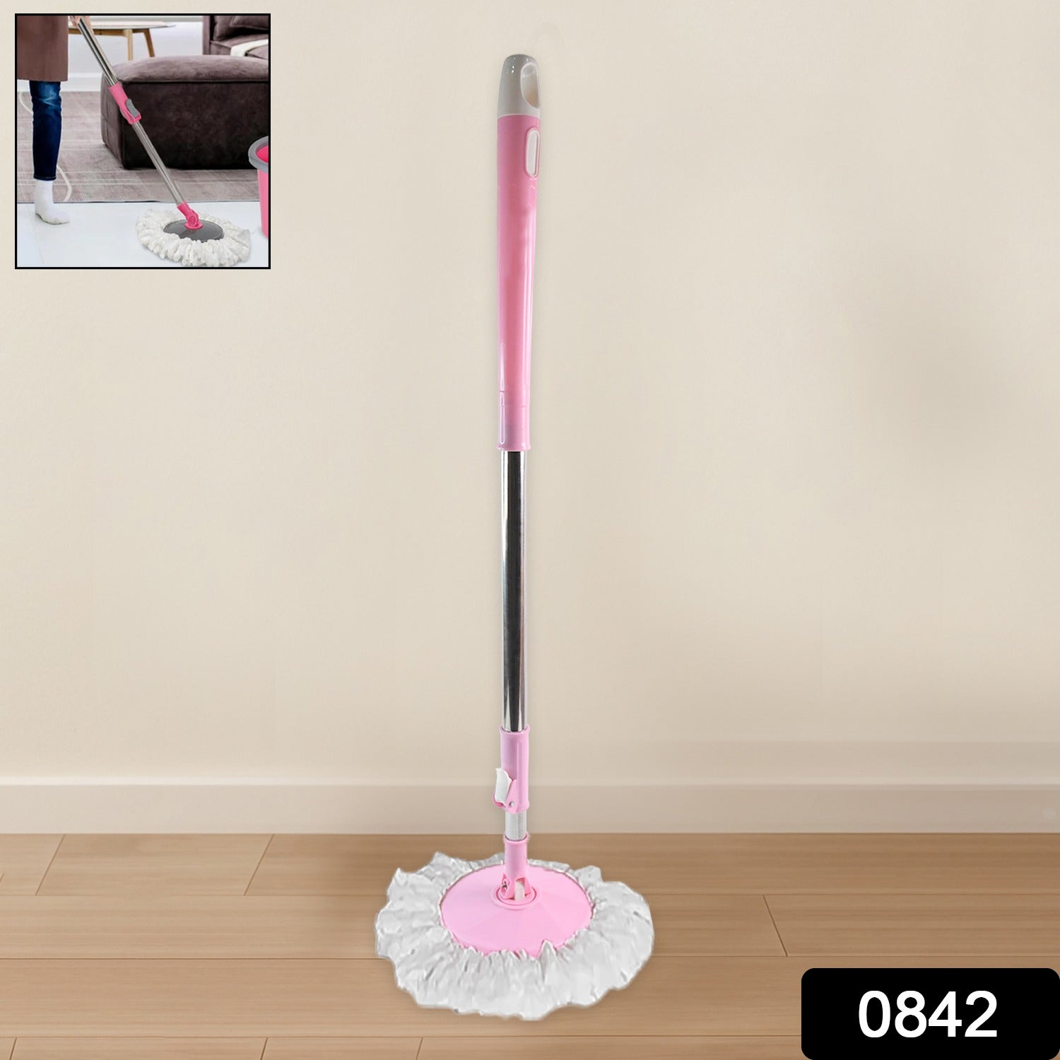 0842 Home Cleaning - Stainless Steel 360 Degree Rotating Pole Microfiber Mop Rod Stick 0842 Home Cleaning - Stainless Steel 360 Degree Rotating Pole Microfiber Mop Rod Stick